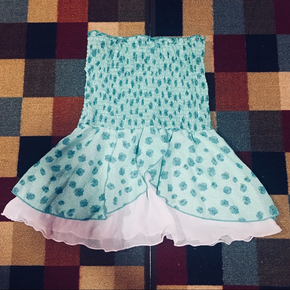 Floral Strapless Printed Tube Top Shirt